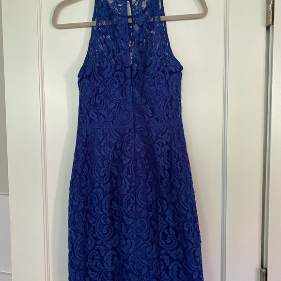JCrew Blue Lace Razor Back Dress - Picture 2 of 4